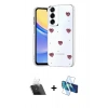 MARSİLYAN™- Galaxy A34 5G Kılıf Yörünge Form - Siyah 3D Antistatik Seramik Nano Ekran Koruyucu + Kamera Lens Koruma Cam - SF