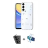 MARSİLYAN™- Galaxy A34 5G Kılıf Yörünge Form - Siyah 3D Antistatik Seramik Nano Ekran Koruyucu + Valdez Metal Kamera Lens - SH
