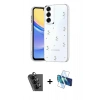 MARSİLYAN™- Galaxy A34 5G Kılıf Yörünge Form - Siyah 3D Antistatik Seramik Nano Ekran Koruyucu + Valdez Metal Kamera Lens - SH