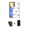 MARSİLYAN™- Galaxy A34 5G Kılıf Yörünge Form - Siyah 6D Antistatik Mat Seramik Hayalet Nano Ekran Koruyucu + Valdez Metal Kamera Lens - SH