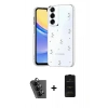 MARSİLYAN™- Galaxy A34 5G Kılıf Yörünge Form - Siyah 6D Antistatik Mat Seramik Hayalet Nano Ekran Koruyucu + Valdez Metal Kamera Lens - SH