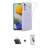 MARSİLYAN™- Galaxy A34 5G Kılıf Zirve Doku - Şeffaf Pasifik Cam Ekran Koruyucu + Kamera Lens Koruma Cam - SF