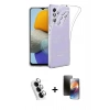 MARSİLYAN™- Galaxy A34 5G Kılıf Zirve Doku - Siyah 3D Antistatik Mat Seramik Nano Ekran Koruyucu + Valdez Metal Kamera Lens - GS