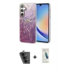 MARSİLYAN™- Galaxy A34 5G Kılıf Zirve Modern Prime - Şeffaf Pasifik Cam Ekran Koruyucu + Valdez Metal Kamera Lens - SH