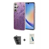 MARSİLYAN™- Galaxy A34 5G Kılıf Zirve Modern Prime - Şeffaf Pasifik Cam Ekran Koruyucu + Valdez Metal Kamera Lens - SH