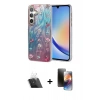 MARSİLYAN™- Galaxy A34 5G Kılıf Zirve Modern Prime - Siyah 3D Antistatik Mat Seramik Nano Ekran Koruyucu + Kamera Lens Koruma Cam - SF