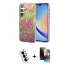 MARSİLYAN™- Galaxy A34 5G Kılıf Zirve Modern Prime - Siyah 3D Antistatik Mat Seramik Nano Ekran Koruyucu + Valdez Metal Kamera Lens - GS