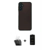 MARSİLYAN™- Galaxy A35 5G Kılıf Ahenk Çizgi Serisi - Siyah 6D Antistatik Mat Seramik Hayalet Nano Ekran Koruyucu + Kamera Lens Koruma Cam - SF
