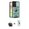 MARSİLYAN™- Galaxy A35 5G Kılıf Ahenk Klasik - Şeffaf Pasifik Cam Ekran Koruyucu + Kamera Lens Koruma Cam - SF