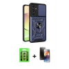 MARSİLYAN™- Galaxy A35 5G Kılıf Ahenk Klasik - Siyah 3D Antistatik Mat Seramik Nano Ekran Koruyucu + Raze Metal Kamera Lens - GS