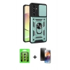 MARSİLYAN™- Galaxy A35 5G Kılıf Ahenk Klasik - Siyah 3D Antistatik Mat Seramik Nano Ekran Koruyucu + Raze Metal Kamera Lens - GS
