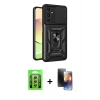 MARSİLYAN™- Galaxy A35 5G Kılıf Ahenk Klasik - Siyah 3D Antistatik Mat Seramik Nano Ekran Koruyucu + Raze Metal Kamera Lens - GS