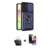 MARSİLYAN™- Galaxy A35 5G Kılıf Ahenk Klasik - Siyah 3D Antistatik Mat Seramik Nano Ekran Koruyucu + Kamera Lens Koruma Cam - SF
