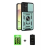 MARSİLYAN™- Galaxy A35 5G Kılıf Ahenk Klasik - Siyah 6D Antistatik Mat Seramik Hayalet Nano Ekran Koruyucu + Raze Metal Kamera Lens - SH