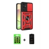 MARSİLYAN™- Galaxy A35 5G Kılıf Ahenk Klasik - Siyah 6D Antistatik Mat Seramik Hayalet Nano Ekran Koruyucu + Raze Metal Kamera Lens - SH