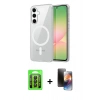 MARSİLYAN™- Galaxy A35 5G Kılıf Ahenk Minimal Serisi - Siyah 3D Antistatik Mat Seramik Nano Ekran Koruyucu + Raze Metal Kamera Lens - SH