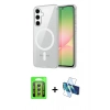 MARSİLYAN™- Galaxy A35 5G Kılıf Ahenk Minimal Serisi - Siyah 3D Antistatik Seramik Nano Ekran Koruyucu + Raze Metal Kamera Lens - GS