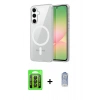 MARSİLYAN™- Galaxy A35 5G Kılıf Ahenk Minimal Serisi - Siyah Joko Magic 5D Cam + Raze Metal Kamera Lens - SH