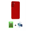 MARSİLYAN™- Galaxy A35 5G Kılıf Ahenk Serisi - Siyah 3D Antistatik Seramik Nano Ekran Koruyucu + Raze Metal Kamera Lens - SH