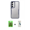 MARSİLYAN™- Galaxy A35 5G Kılıf Akış Çizgi Koleksiyonu - Şeffaf Pasifik Cam Ekran Koruyucu + Raze Metal Kamera Lens - SH