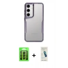 MARSİLYAN™- Galaxy A35 5G Kılıf Akış Çizgi Koleksiyonu - Şeffaf Pasifik Cam Ekran Koruyucu + Raze Metal Kamera Lens - SH