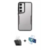 MARSİLYAN™- Galaxy A35 5G Kılıf Akış Çizgi Koleksiyonu - Siyah 3D Antistatik Cam Ekran Koruyucu + Kamera Lens Koruma Cam - SF