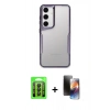MARSİLYAN™- Galaxy A35 5G Kılıf Akış Çizgi Koleksiyonu - Siyah 3D Antistatik Mat Seramik Nano Ekran Koruyucu + Raze Metal Kamera Lens - SH