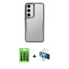 MARSİLYAN™- Galaxy A35 5G Kılıf Akış Çizgi Koleksiyonu - Siyah 3D Antistatik Seramik Nano Ekran Koruyucu + Raze Metal Kamera Lens - SH