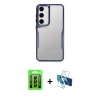 MARSİLYAN™- Galaxy A35 5G Kılıf Akış Çizgi Koleksiyonu - Siyah 3D Antistatik Seramik Nano Ekran Koruyucu + Raze Metal Kamera Lens - SH