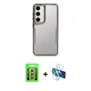 MARSİLYAN™- Galaxy A35 5G Kılıf Akış Çizgi Koleksiyonu - Siyah 3D Antistatik Seramik Nano Ekran Koruyucu + Raze Metal Kamera Lens - GS