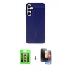 MARSİLYAN™- Galaxy A35 5G Kılıf Doruk Klasik Özel Seri - Siyah 3D Antistatik Mat Seramik Nano Ekran Koruyucu + Raze Metal Kamera Lens - GS