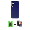 MARSİLYAN™- Galaxy A35 5G Kılıf Doruk Klasik Özel Seri - Siyah 3D Antistatik Mat Seramik Nano Ekran Koruyucu + Raze Metal Kamera Lens - SH