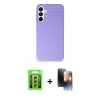 MARSİLYAN™- Galaxy A35 5G Kılıf Doruk Klasik Özel Seri - Siyah 3D Antistatik Mat Seramik Nano Ekran Koruyucu + Raze Metal Kamera Lens - GS