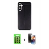 MARSİLYAN™- Galaxy A35 5G Kılıf Doruk Klasik Özel Seri - Siyah 3D Antistatik Mat Seramik Nano Ekran Koruyucu + Raze Metal Kamera Lens - SH
