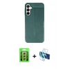 MARSİLYAN™- Galaxy A35 5G Kılıf Doruk Klasik Özel Seri - Siyah 3D Antistatik Seramik Nano Ekran Koruyucu + Raze Metal Kamera Lens - GS