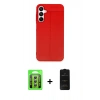 MARSİLYAN™- Galaxy A35 5G Kılıf Doruk Klasik Özel Seri - Siyah 6D Antistatik Mat Seramik Hayalet Nano Ekran Koruyucu + Raze Metal Kamera Lens - GS