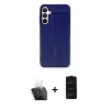 MARSİLYAN™- Galaxy A35 5G Kılıf Doruk Klasik Özel Seri - Siyah 6D Antistatik Mat Seramik Hayalet Nano Ekran Koruyucu + Kamera Lens Koruma Cam - SF