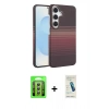 MARSİLYAN™- Galaxy A35 5G Kılıf Doruk Serisi - Şeffaf Pasifik Cam Ekran Koruyucu + Raze Metal Kamera Lens - GS