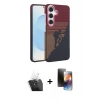 MARSİLYAN™- Galaxy A35 5G Kılıf Doruk Serisi - Siyah 3D Antistatik Mat Seramik Nano Ekran Koruyucu + Kamera Lens Koruma Cam - SF