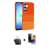MARSİLYAN™- Galaxy A35 5G Kılıf Doruk Serisi - Siyah 3D Antistatik Mat Seramik Nano Ekran Koruyucu + Kamera Lens Koruma Cam - SF