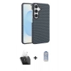 MARSİLYAN™- Galaxy A35 5G Kılıf Doruk Serisi - Siyah Joko Magic 5D Cam + Kamera Lens Koruma Cam - SF
