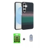 MARSİLYAN™- Galaxy A35 5G Kılıf Doruk Serisi - Siyah Joko Magic 5D Cam + Raze Metal Kamera Lens - SH