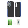 MARSİLYAN™- Galaxy A35 5G Kılıf Eksen Işık - Şeffaf Pasifik Cam Ekran Koruyucu + Raze Metal Kamera Lens - GS