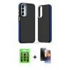 MARSİLYAN™- Galaxy A35 5G Kılıf Eksen Işık - Siyah 3D Antistatik Mat Seramik Nano Ekran Koruyucu + Raze Metal Kamera Lens - SH