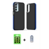MARSİLYAN™- Galaxy A35 5G Kılıf Eksen Işık - Siyah Joko Magic 5D Cam + Raze Metal Kamera Lens - SH