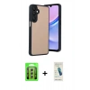 MARSİLYAN™- Galaxy A35 5G Kılıf Kıvılcım Işık Serisi - Şeffaf Pasifik Cam Ekran Koruyucu + Raze Metal Kamera Lens - GS