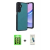 MARSİLYAN™- Galaxy A35 5G Kılıf Kıvılcım Işık Serisi - Şeffaf Pasifik Cam Ekran Koruyucu + Raze Metal Kamera Lens - GS
