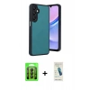 MARSİLYAN™- Galaxy A35 5G Kılıf Kıvılcım Işık Serisi - Şeffaf Pasifik Cam Ekran Koruyucu + Raze Metal Kamera Lens - SH