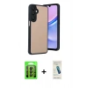 MARSİLYAN™- Galaxy A35 5G Kılıf Kıvılcım Işık Serisi - Şeffaf Pasifik Cam Ekran Koruyucu + Raze Metal Kamera Lens - SH