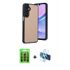 MARSİLYAN™- Galaxy A35 5G Kılıf Kıvılcım Işık Serisi - Siyah 3D Antistatik Seramik Nano Ekran Koruyucu + Raze Metal Kamera Lens - SH
